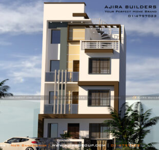 modern residence front view